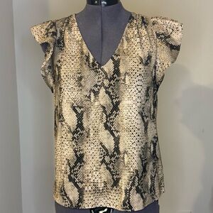 Express Snake Skin Print Gramercy V Neck Blouse Size XS
